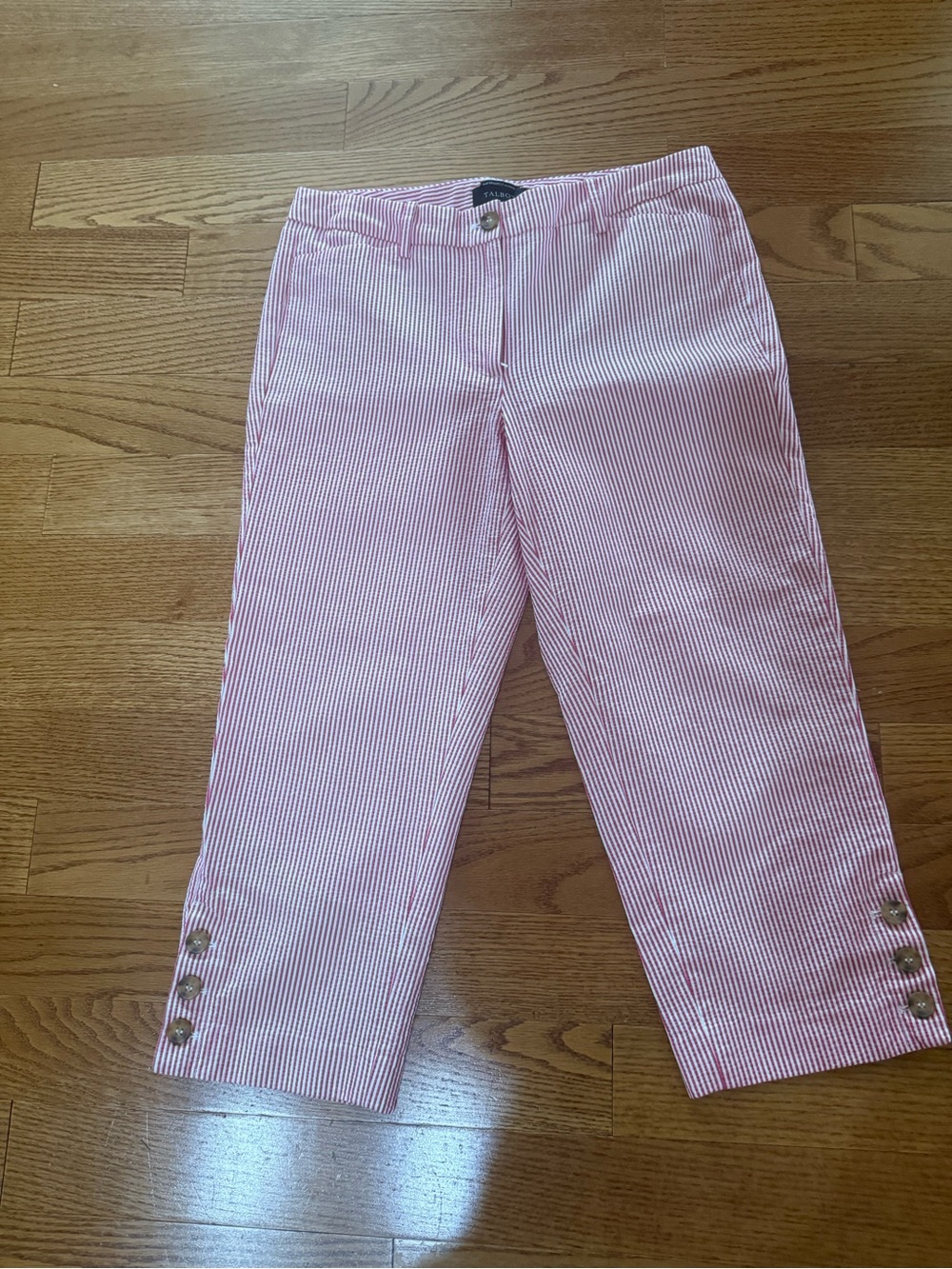 Talbots Red and White Striped Capri Pants perfect skimmer